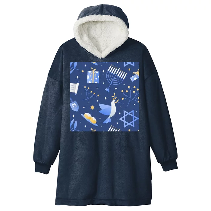 Hanukkah Holiday Celebration Hooded Wearable Blanket