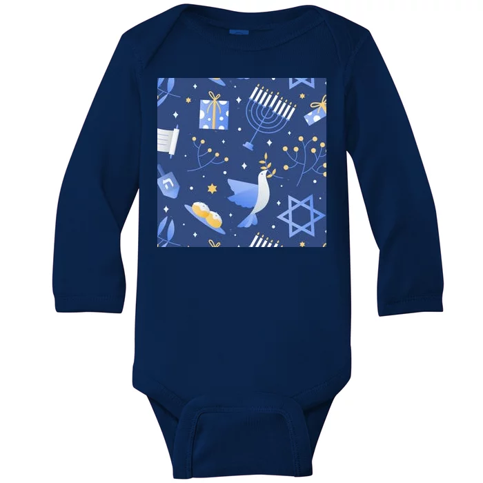 Hanukkah Holiday Celebration Baby Long Sleeve Bodysuit