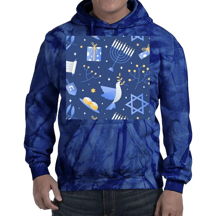 Hanukkah Holiday Celebration Tie Dye Hoodie