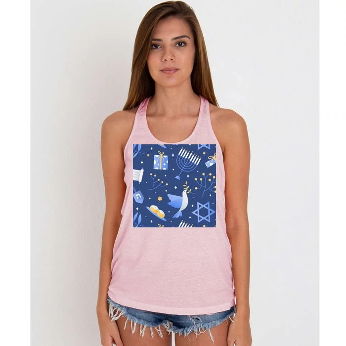 Hanukkah Holiday Celebration Women's Knotted Racerback Tank