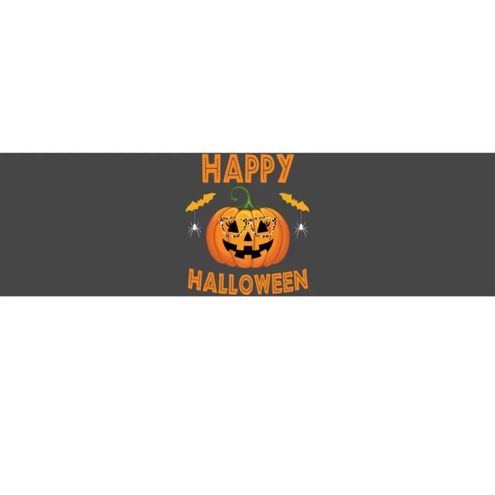 Happy Halloween Cute Pumpkin Leopard Bumper Sticker