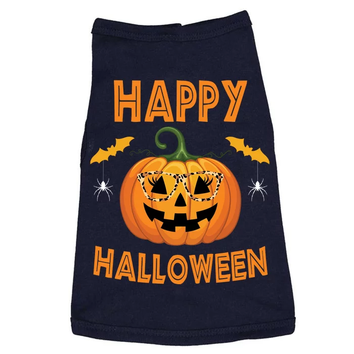 Happy Halloween Cute Pumpkin Leopard Doggie Tank