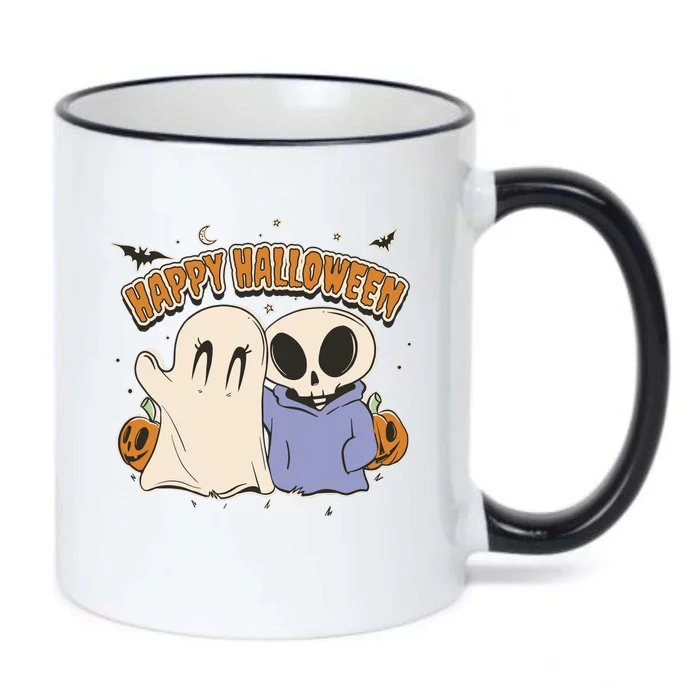 Happy Halloween Cute Monsters Black Color Changing Mug