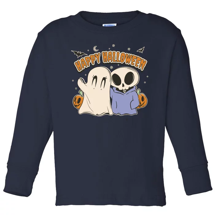 Happy Halloween Cute Monsters Toddler Long Sleeve Shirt