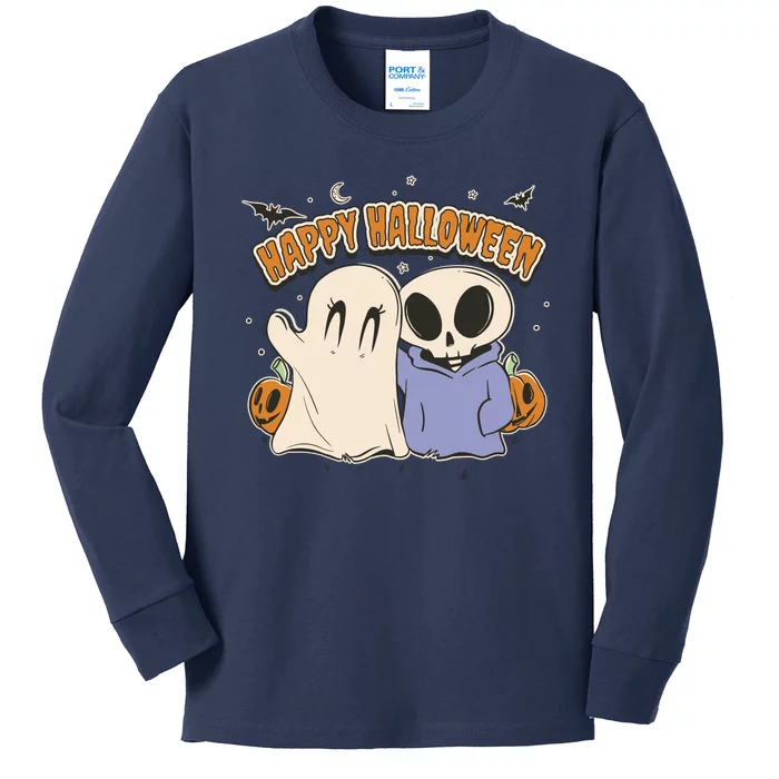 Happy Halloween Cute Monsters Kids Long Sleeve Shirt