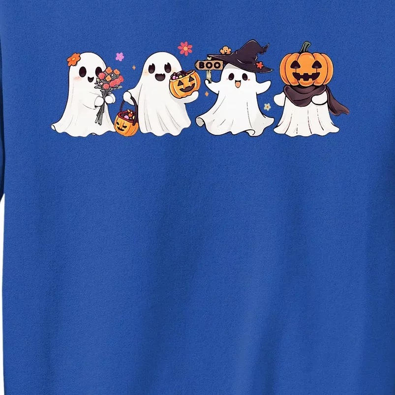 Hippie Halloween Cute Ghost Boo Spooky Season Pumpkin Sweatshirt