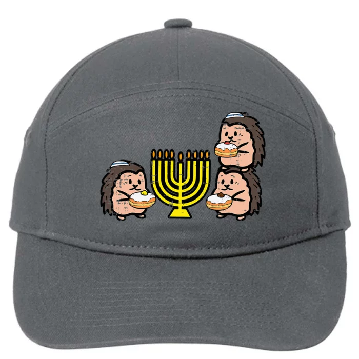 Hanukkah Hedgehogs Chanukah Jewish 7-Panel Snapback Hat