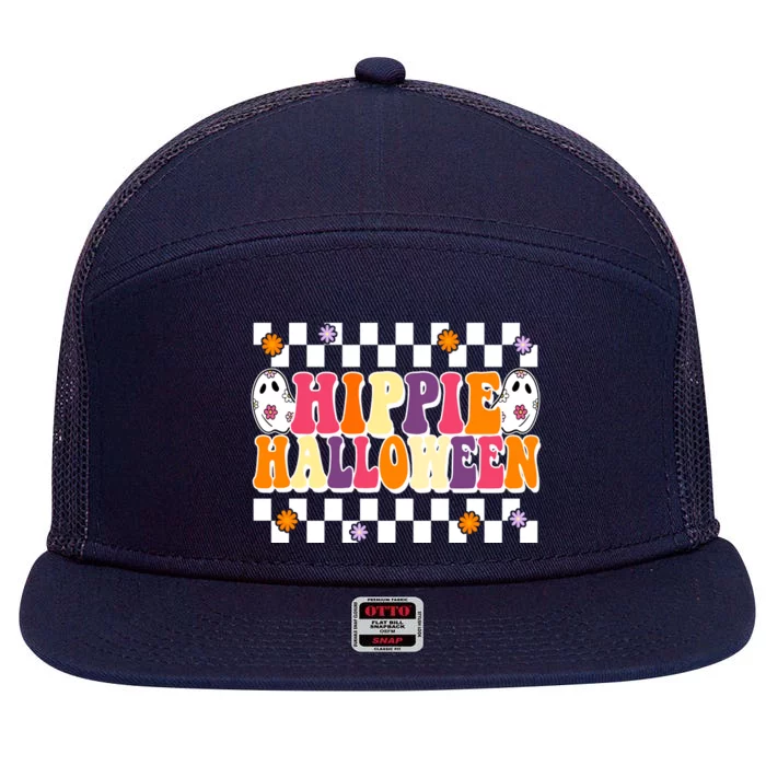 Hippie Halloween Cute Retro 7 Panel Mesh Trucker Snapback Hat