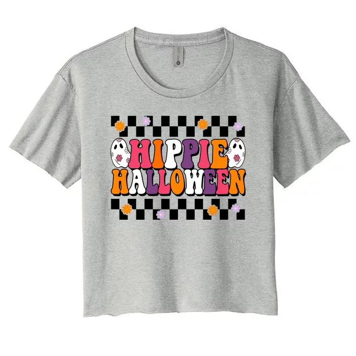 Hippie Halloween Cute Retro Women's Crop Top Tee