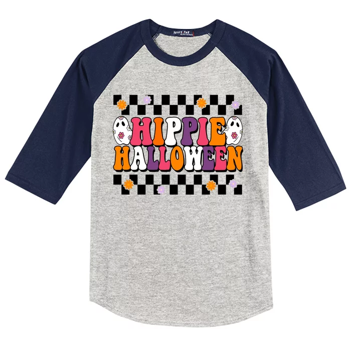 Hippie Halloween Cute Retro Kids Colorblock Raglan Jersey