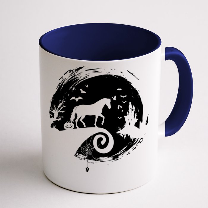 Horse Halloween Costume Moon Silhouette Creepy Horror Front & Back Coffee Mug