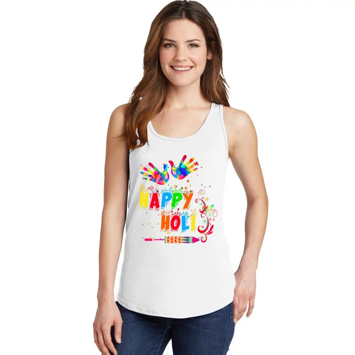 Happy Holi Color India Hindu Gift For Ladies Essential Tank