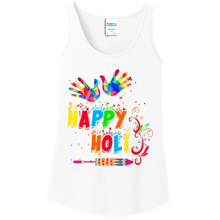 Happy Holi Color India Hindu Gift For Ladies Essential Tank