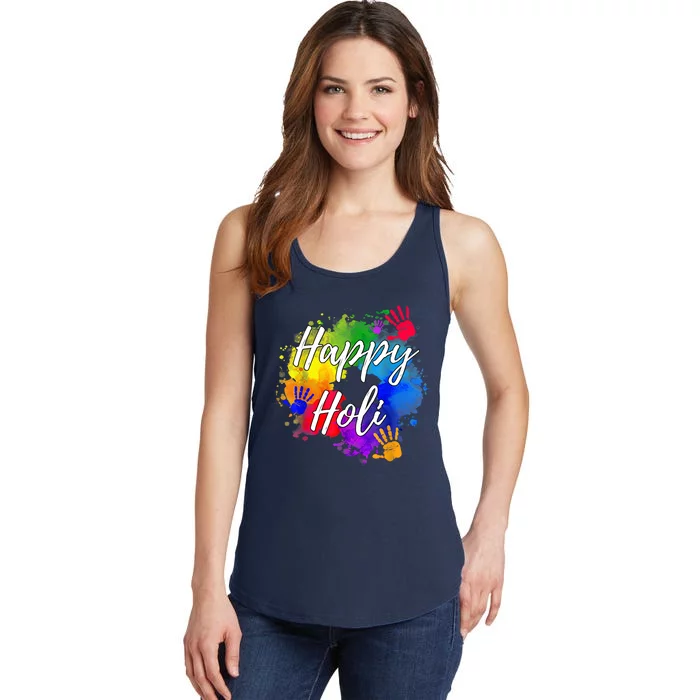 Happy Holi Color India Hindu Gift Ladies Essential Tank