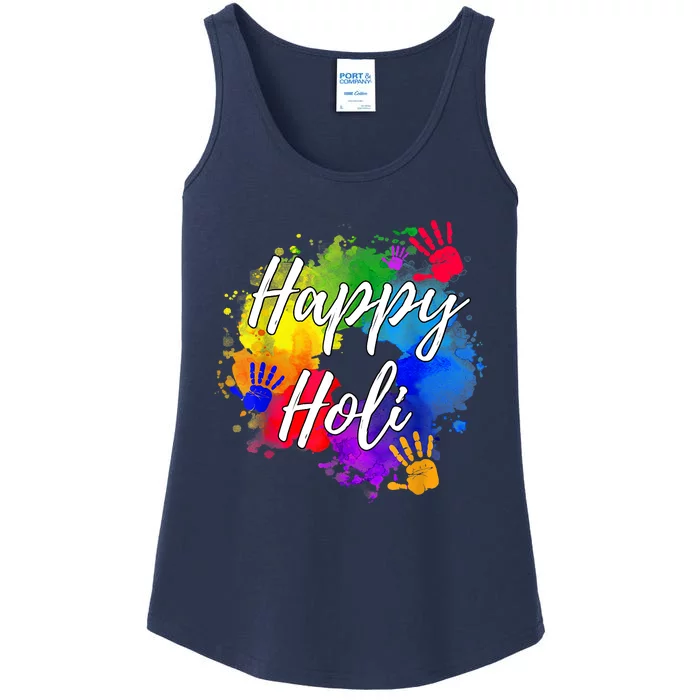 Happy Holi Color India Hindu Gift Ladies Essential Tank