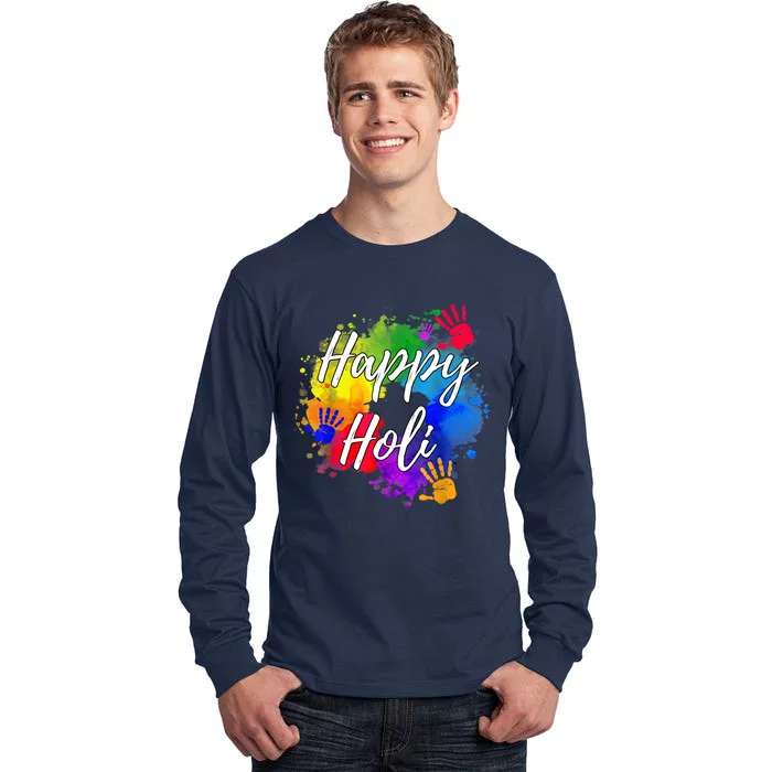 Happy Holi Color India Hindu Gift Tall Long Sleeve T-Shirt