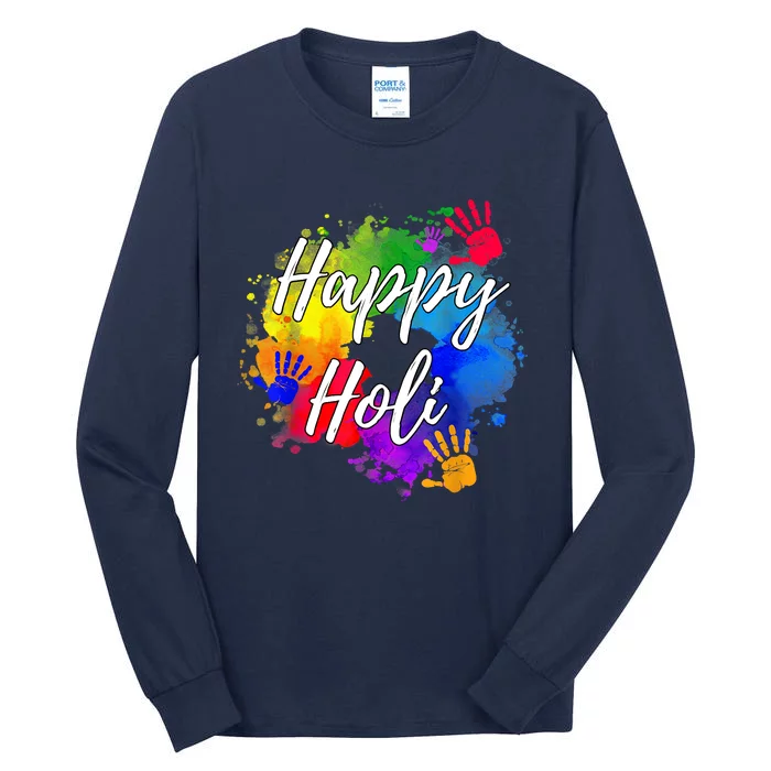 Happy Holi Color India Hindu Gift Tall Long Sleeve T-Shirt