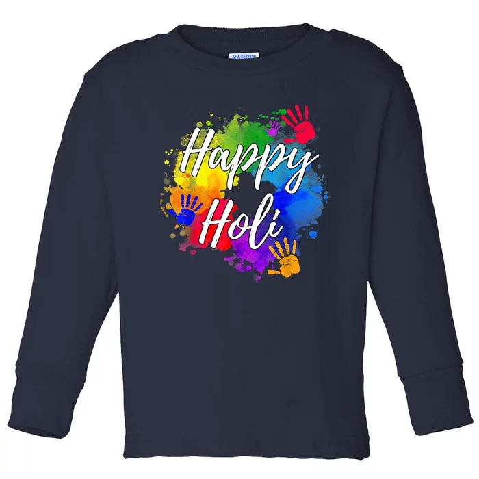 Happy Holi Color India Hindu Gift Toddler Long Sleeve Shirt