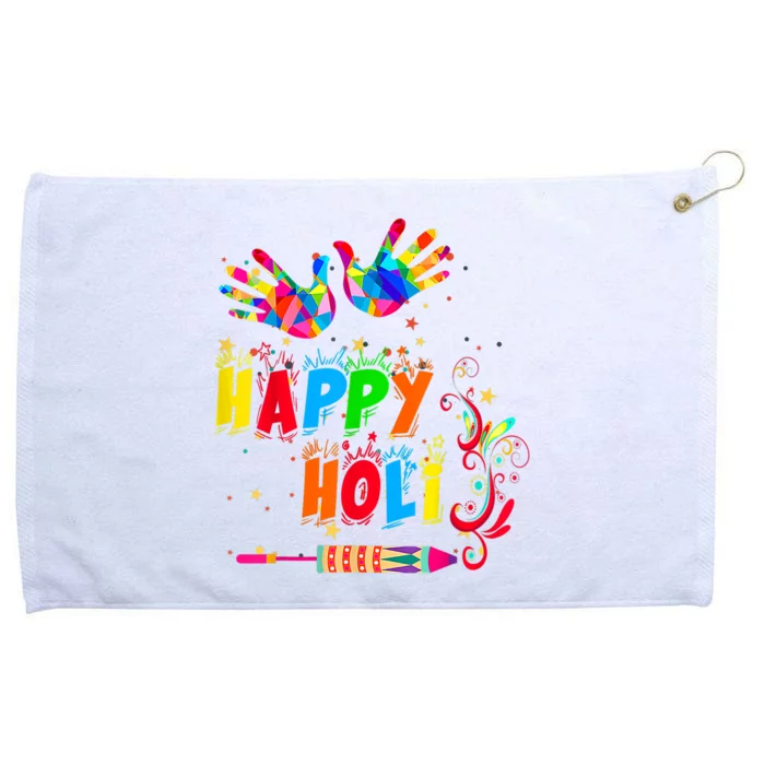 Happy Holi Color India Hindu Gift For Women Grommeted Golf Towel