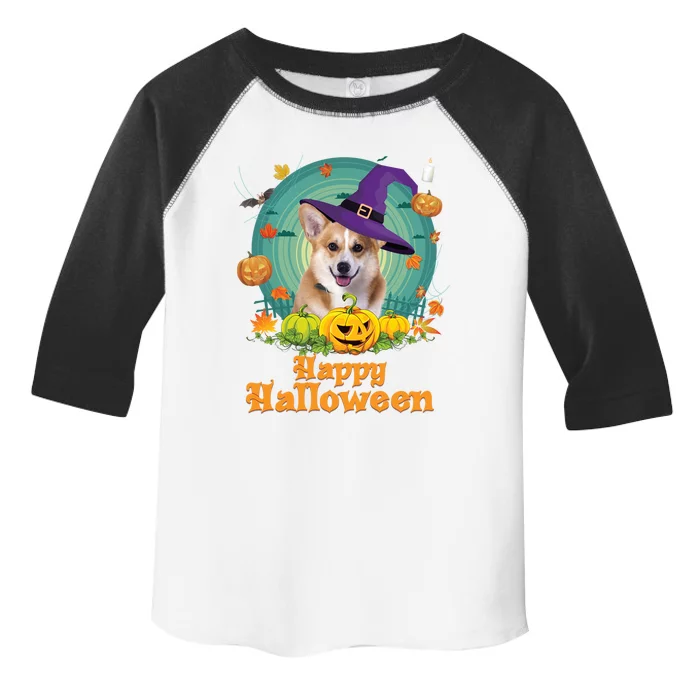 Happy Halloween Corgi Dog Witch Pumpkin Ghost Cute Scary Gift Toddler Fine Jersey T-Shirt