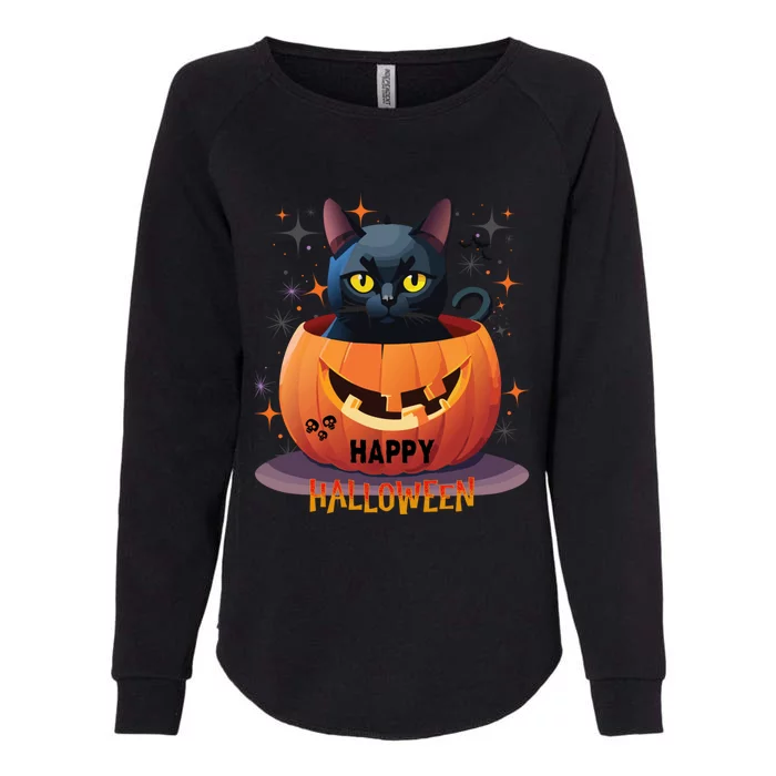 Happy Halloween Cat Skull Bats Kitty Pumpkin Meaningful Gift Womens California Wash Sweatshirt