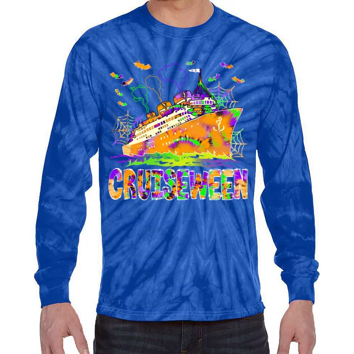 Happy Halloween Cruiseween Pumpkin Spooky Cruise Squad Gift Tie-Dye Long Sleeve Shirt