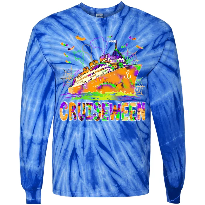 Happy Halloween Cruiseween Pumpkin Spooky Cruise Squad Gift Tie-Dye Long Sleeve Shirt