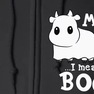 Hilarious Halloween Cow Costume Spooky Moo Full Zip Hoodie