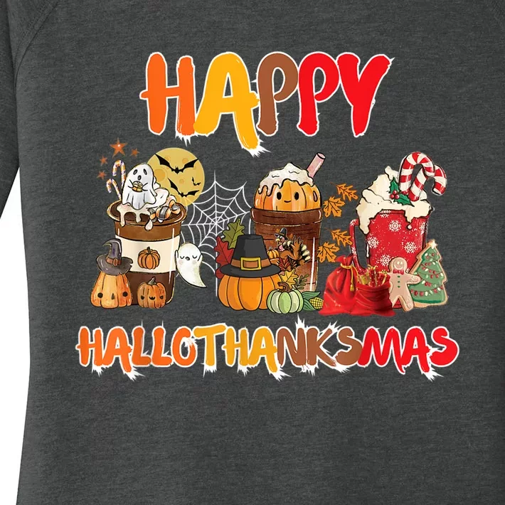 Happy Hallothanksmas Coffee Women's Perfect Tri Tunic Long Sleeve Shirt