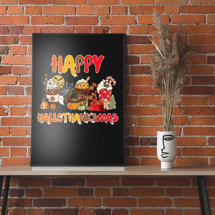 Happy Hallothanksmas Coffee Poster