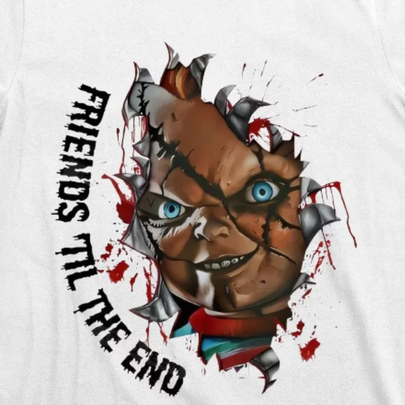 Halloween Horror Character Friends Til The End Chucky T-Shirt