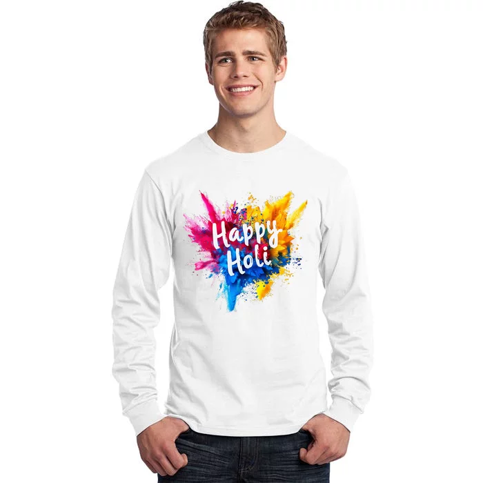 Happy Holi Color India Hindu Gifts Tall Long Sleeve T-Shirt