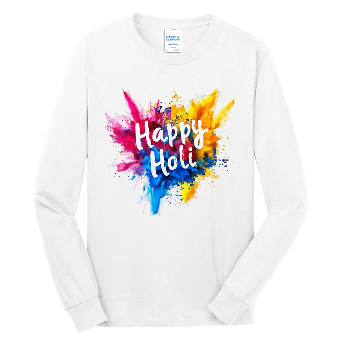 Happy Holi Color India Hindu Gifts Tall Long Sleeve T-Shirt