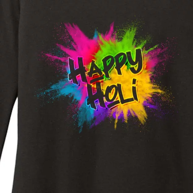 Happy Holi Celebrate Hindu Holiday Womens CVC Long Sleeve Shirt