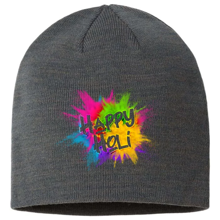 Happy Holi Celebrate Hindu Holiday 8 1/2in Sustainable Knit Beanie