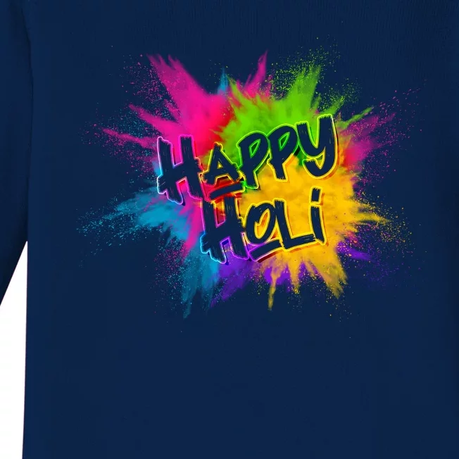 Happy Holi Celebrate Hindu Holiday Baby Long Sleeve Bodysuit