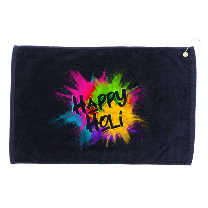 Happy Holi Celebrate Hindu Holiday Grommeted Golf Towel