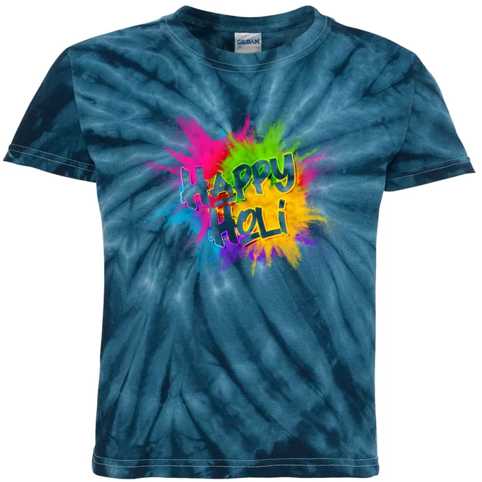 Happy Holi Celebrate Hindu Holiday Kids Tie-Dye T-Shirt