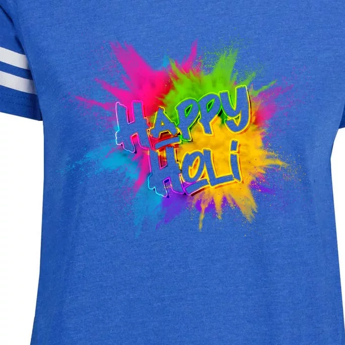 Happy Holi Celebrate Hindu Holiday Enza Ladies Jersey Football T-Shirt