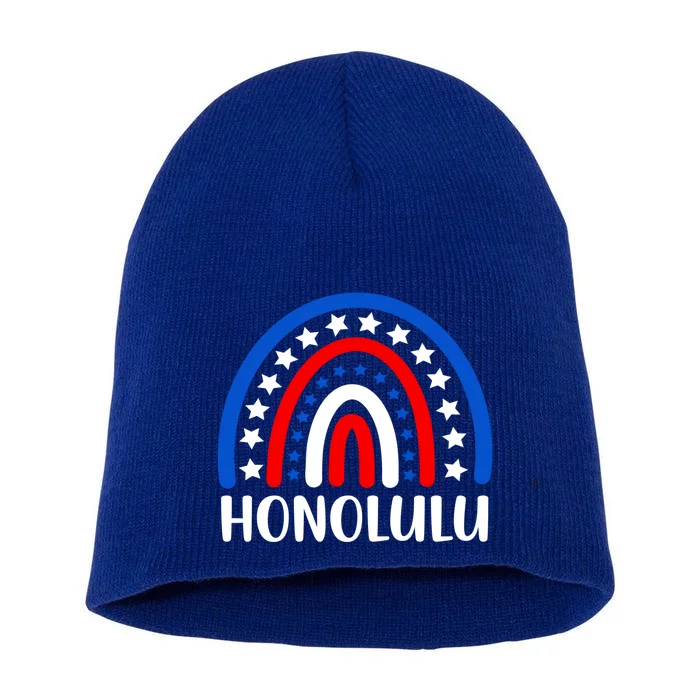 Honolulu Hawaii Cool Gift I Love Honolulu Hawaii Usa Gift Short Acrylic Beanie