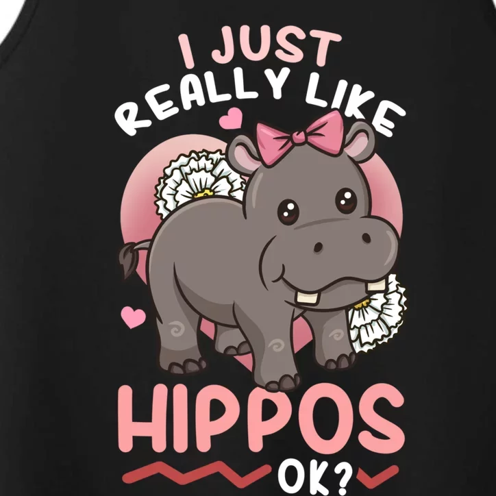 Hippo Hippopotamus Cool Gift Performance Tank