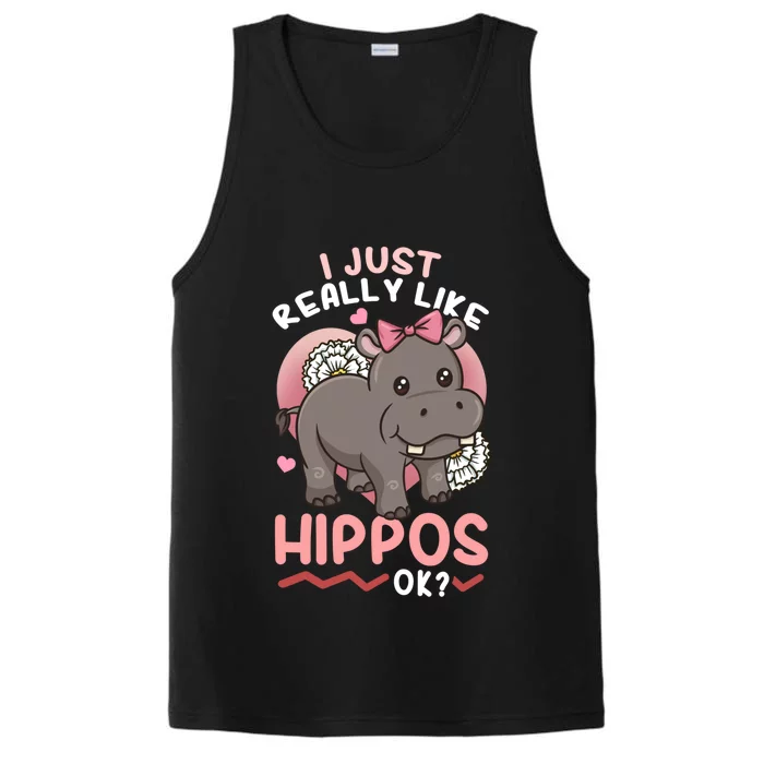 Hippo Hippopotamus Cool Gift Performance Tank