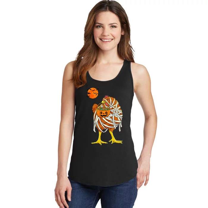 Hilarious Halloween Costume for Farmers Chicken Mummy Ladies Essential Tank