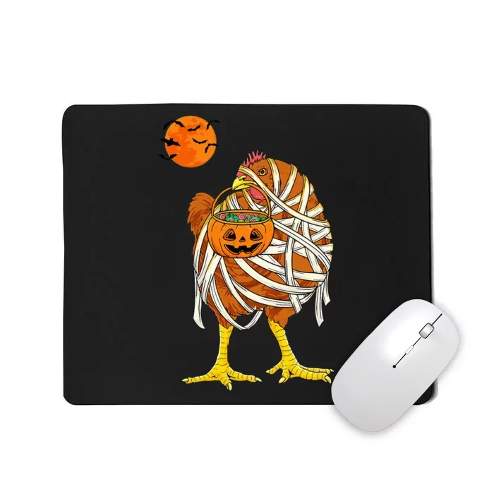 Hilarious Halloween Costume for Farmers Chicken Mummy Mousepad