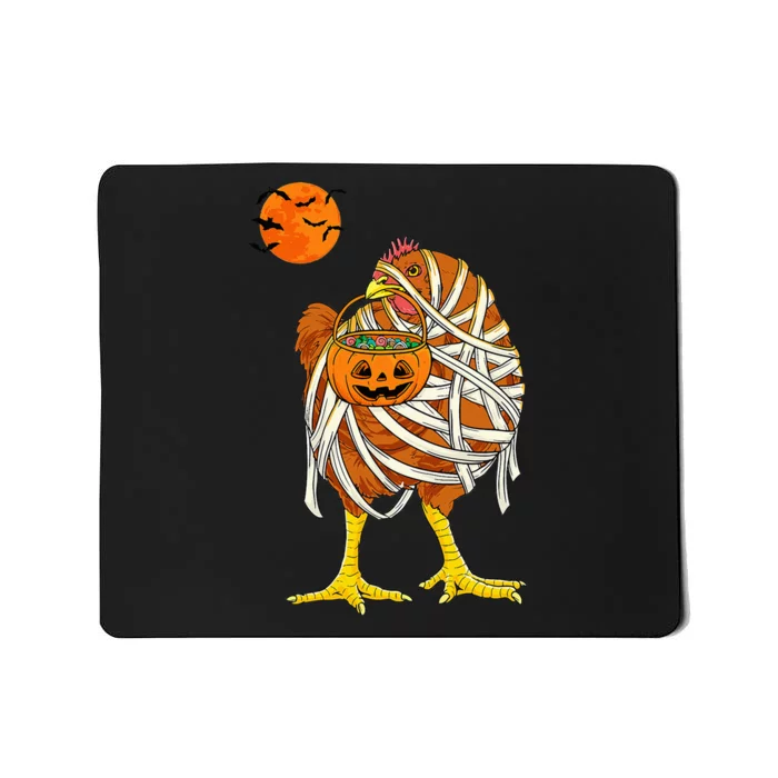 Hilarious Halloween Costume for Farmers Chicken Mummy Mousepad