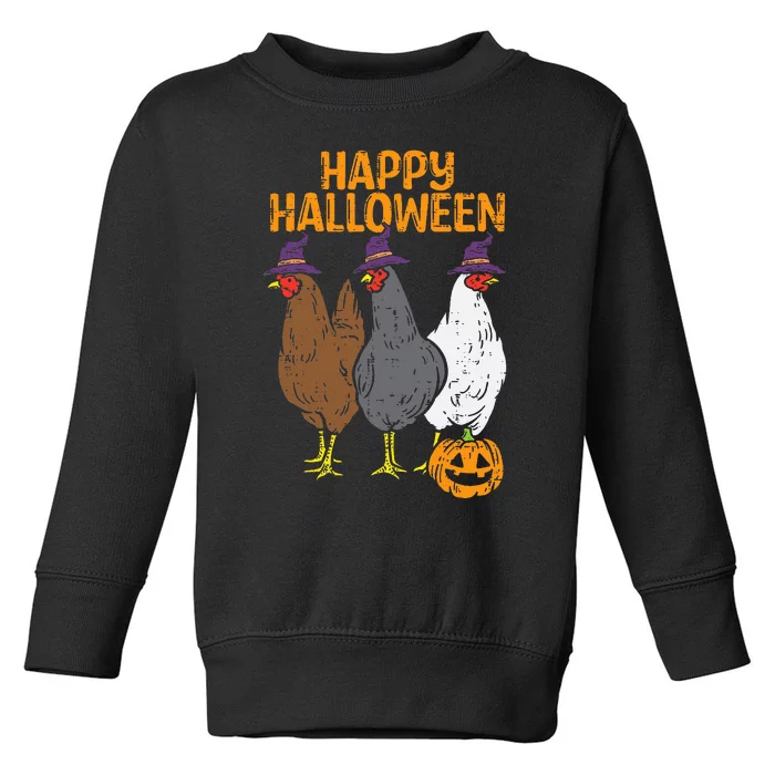 Happy Halloween Chickens Farm Animal Costume Toddler Sweatshirt