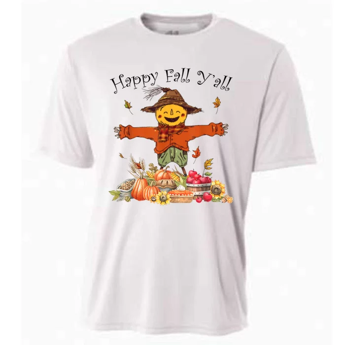 Happy Hallothanksmas Coffee Halloween Thanksgiving Christmas Cooling Performance Crew T-Shirt