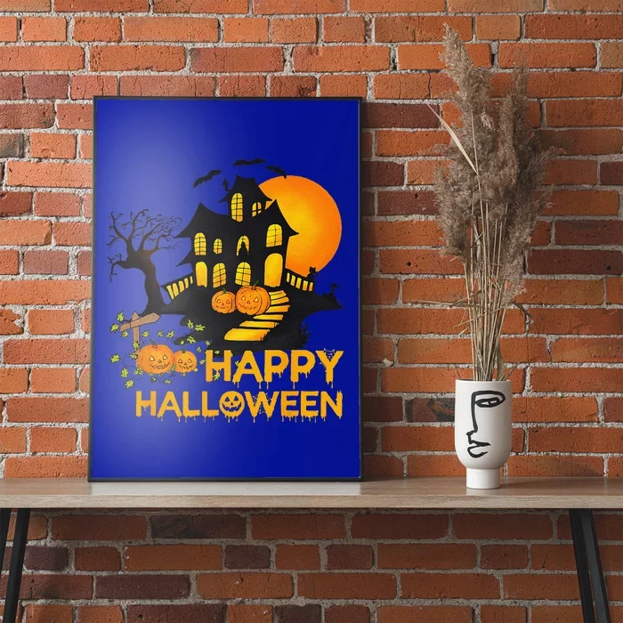 Happy Halloween Costumes Funny Pumpkins House Funny Funny Poster