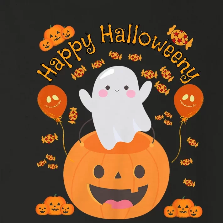 Happy Halloweeny Cute Boy And Girl Costume As A Ghost Toddler Long Sleeve Shirt