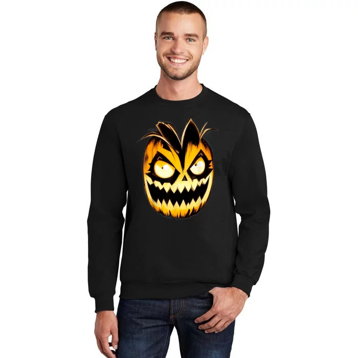 Happy Halloween Costume Scary Pumpkin Face Girls Tall Sweatshirt